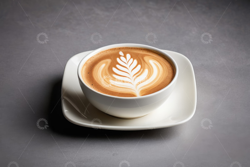 高清大图下载【趣麦麦图】白色杯子装的拉花咖啡