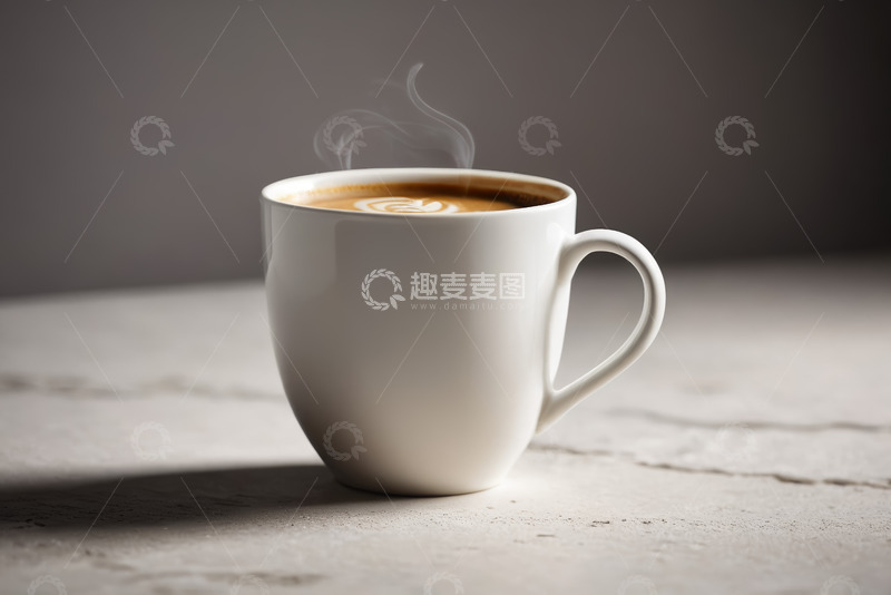 高清大图下载【趣麦麦图】白色杯子装着热咖啡