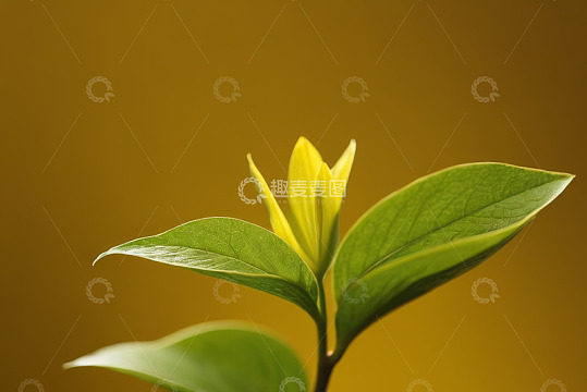 特写嫩绿植物叶片