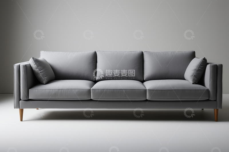 高清大图下载【趣麦麦图】现代灰色三人沙发展示