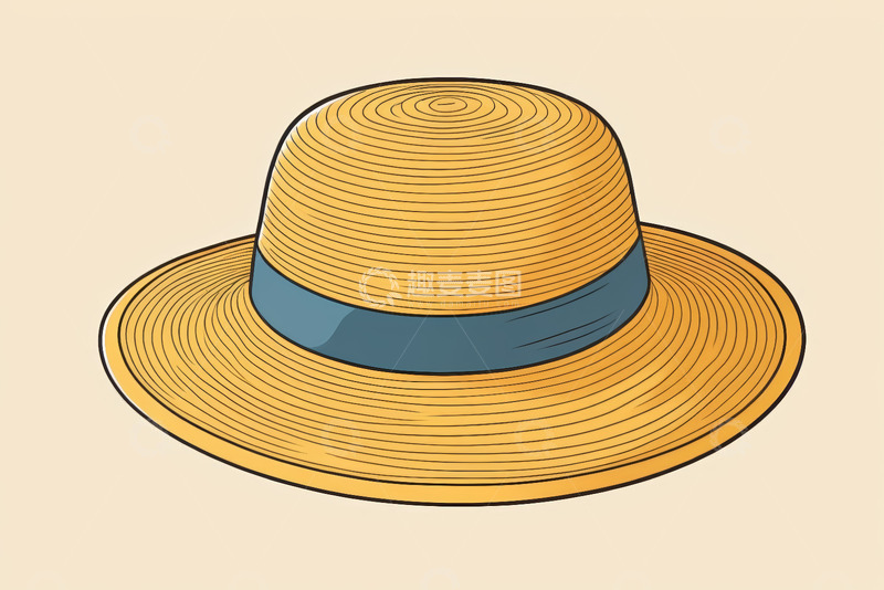 高清大图下载【趣麦麦图】卡通风格黄色草帽素材