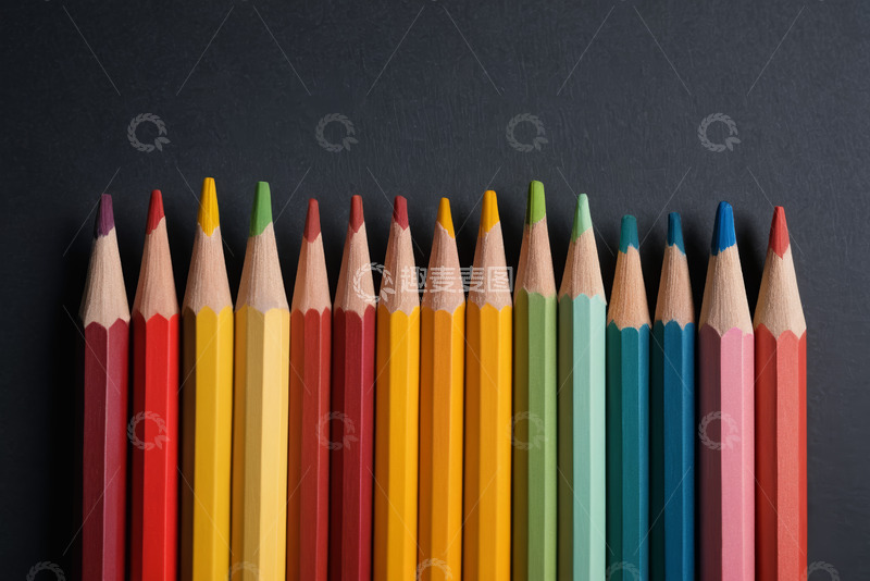 高清大图下载【趣麦麦图】彩色铅笔整齐排列