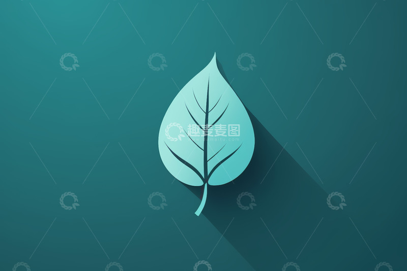 高清大图下载【趣麦麦图】简约风格绿叶图标素材