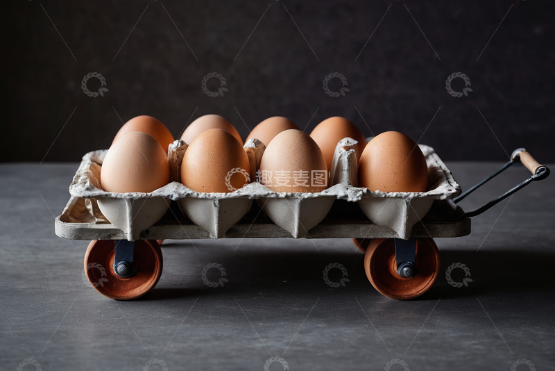 高清大图下载【趣麦麦图】手推车上的鸡蛋静物图