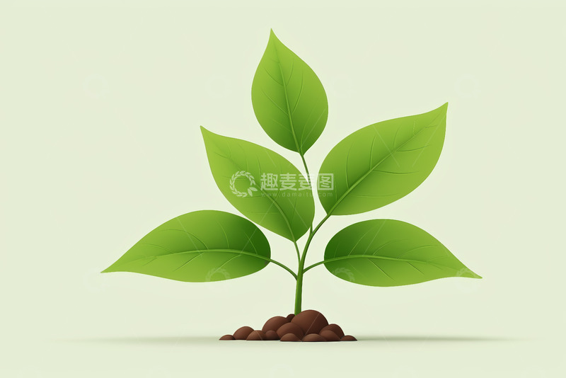 高清大图下载【趣麦麦图】绿色植物幼苗插画素材