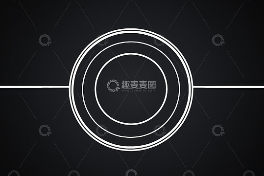 黑色背景白色圆环抽象图案