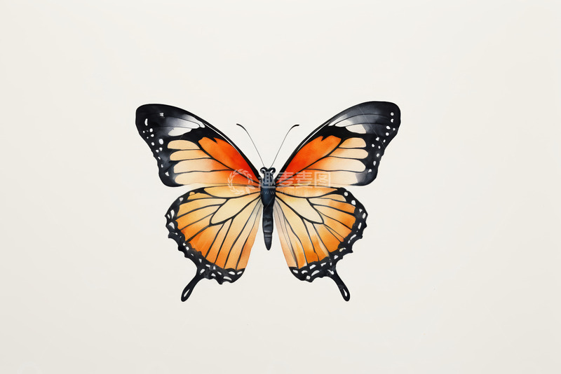 高清大图下载【趣麦麦图】橙色蝴蝶特写