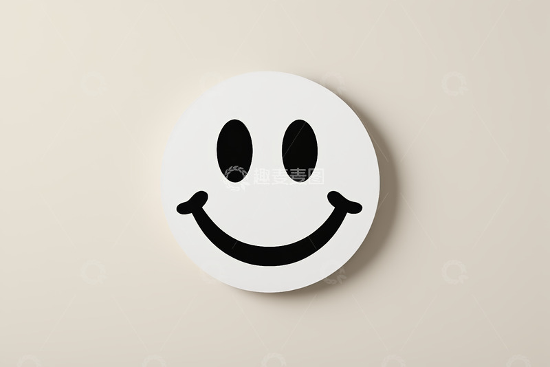 高清大图下载【趣麦麦图】简约白色笑脸表情符号