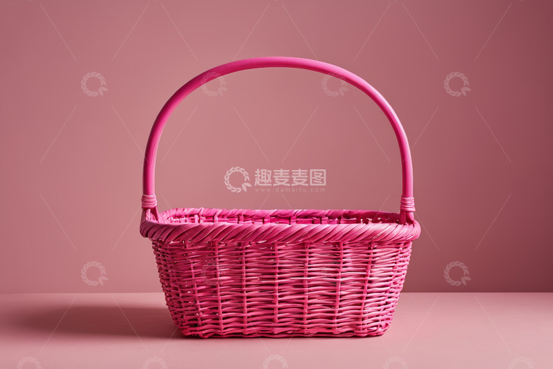 高清大图下载【趣麦麦图】粉红色编织篮静物拍摄