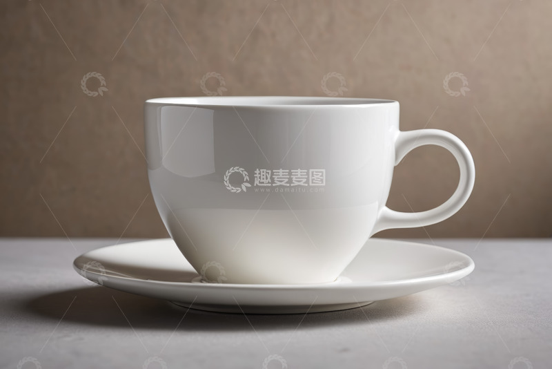 高清大图下载【趣麦麦图】白色咖啡杯与杯碟特写