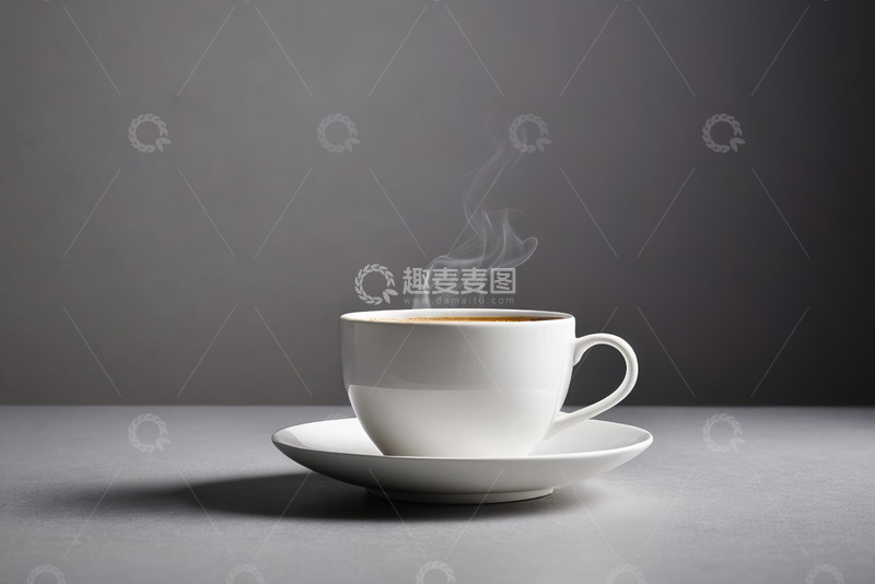 高清大图下载【趣麦麦图】白色咖啡杯与升腾热气特写