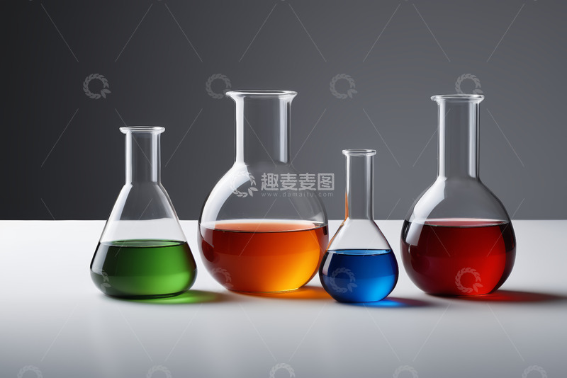高清大图下载【趣麦麦图】实验室玻璃器皿与彩色液体