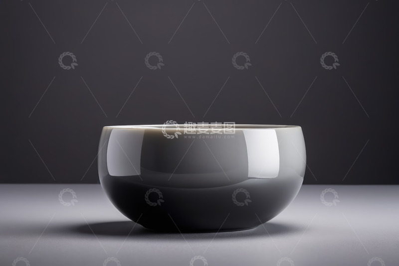 高清大图下载【趣麦麦图】黑色陶瓷碗静物特写