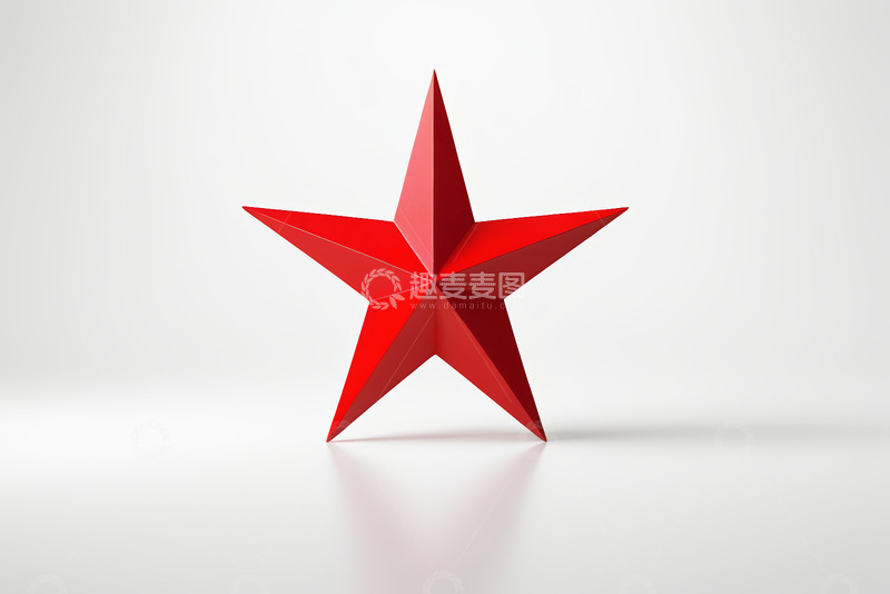 高清大图下载【趣麦麦图】红色立体五角星图像