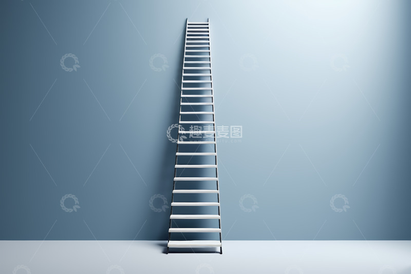 高清大图下载【趣麦麦图】靠墙而立的金属楼梯