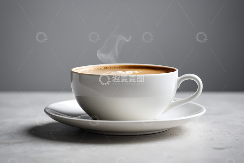 高清大图下载【趣麦麦图】白色咖啡杯中的热咖啡