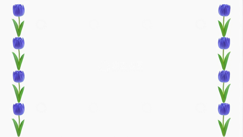 高清大图下载【趣麦麦图】紫色郁金香装饰边框