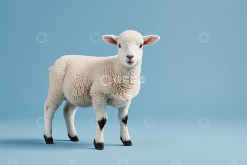 高清大图下载【趣麦麦图】站立的小羊特写素材