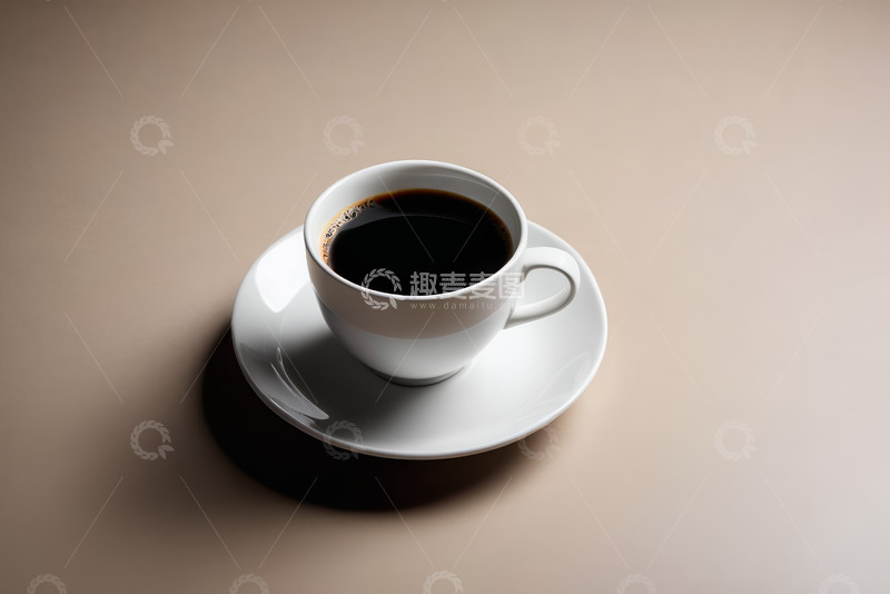 高清大图下载【趣麦麦图】白色杯碟装着的黑咖啡