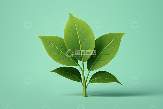 绿色植物叶片特写素材