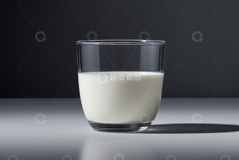 高清大图下载【趣麦麦图】玻璃杯装牛奶静物画面