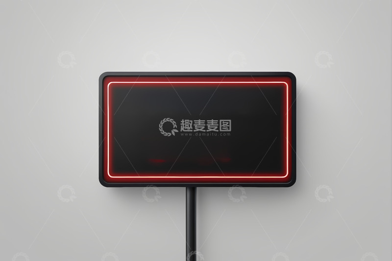 高清大图下载【趣麦麦图】带红色发光边框的黑色显示屏
