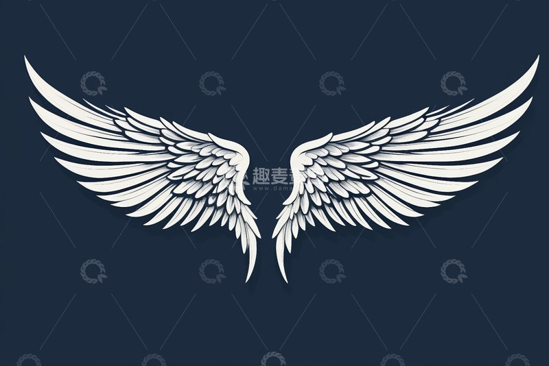 高清大图下载【趣麦麦图】白色天使翅膀设计素材