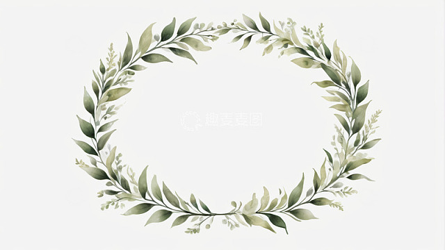 绿色植物花环装饰素材
