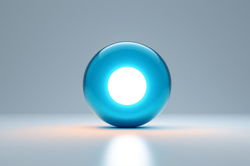 蓝色发光球体静物素材