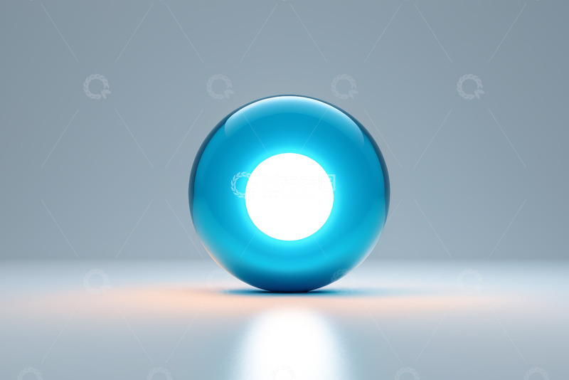 高清大图下载【趣麦麦图】蓝色发光球体静物素材