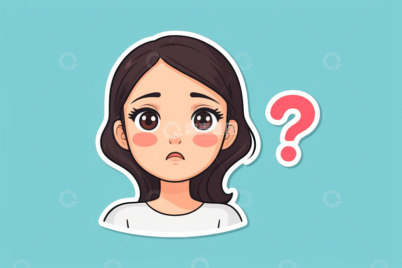 高清大图下载【趣麦麦图】困惑表情的卡通女孩