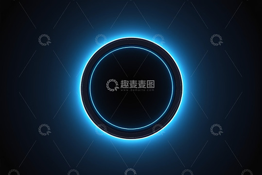 蓝色发光圆环背景素材