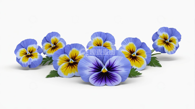 高清大图下载【趣麦麦图】蓝色三色堇花朵特写