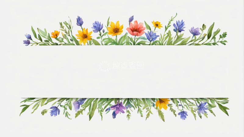 高清大图下载【趣麦麦图】手绘花卉装饰边框素材