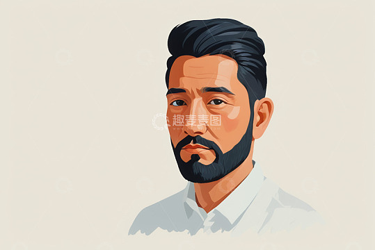 男性人物肖像插画