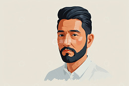 男性人物肖像插画