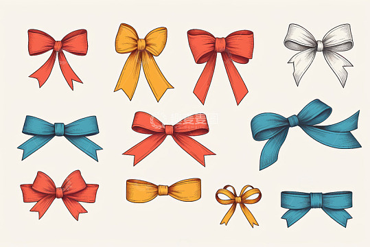 多色蝴蝶结装饰素材