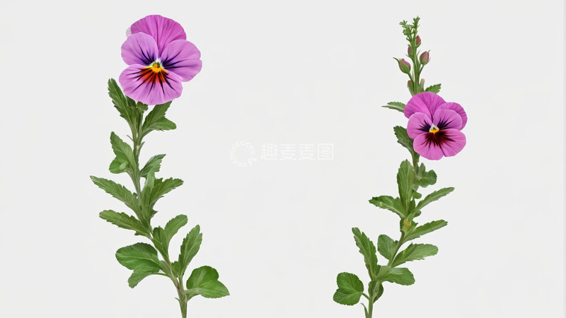 高清大图下载【趣麦麦图】紫色三色堇花卉特写