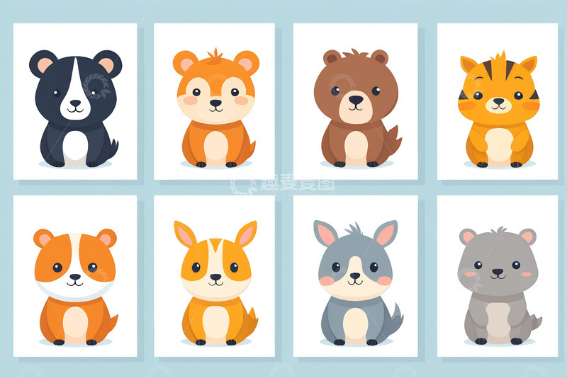 高清大图下载【趣麦麦图】可爱卡通动物角色集合