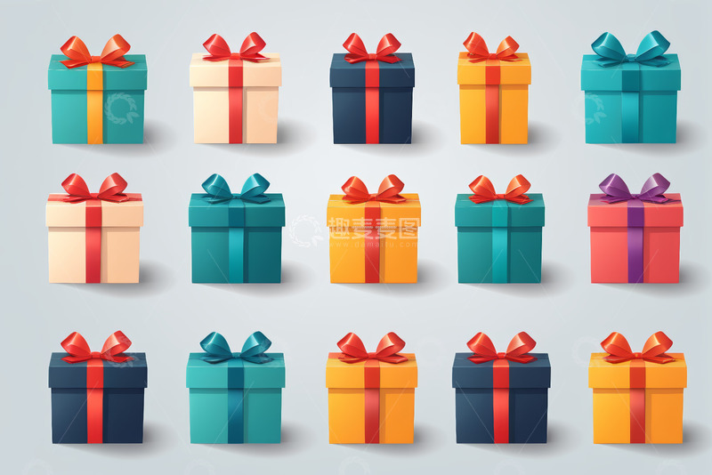 高清大图下载【趣麦麦图】多彩礼品盒集合
