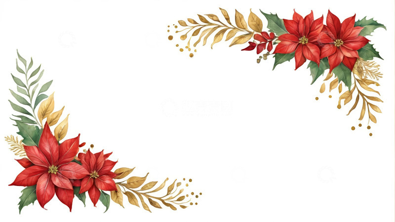 高清大图下载【趣麦麦图】圣诞花卉装饰元素素材