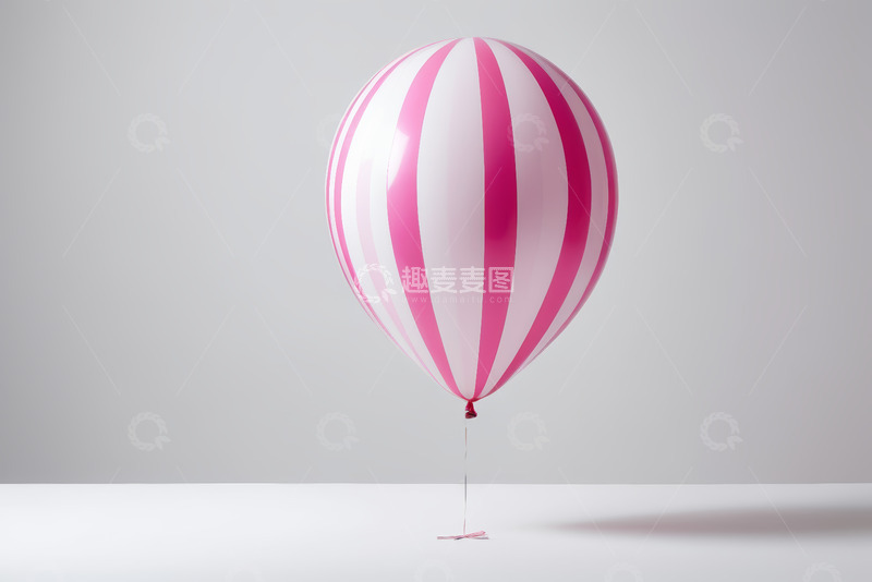 高清大图下载【趣麦麦图】粉白条纹气球静物