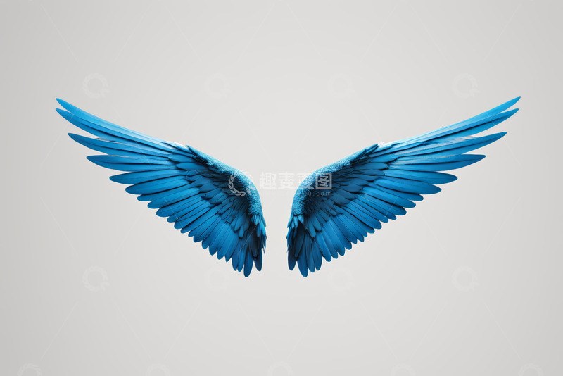 高清大图下载【趣麦麦图】蓝色羽翼设计元素