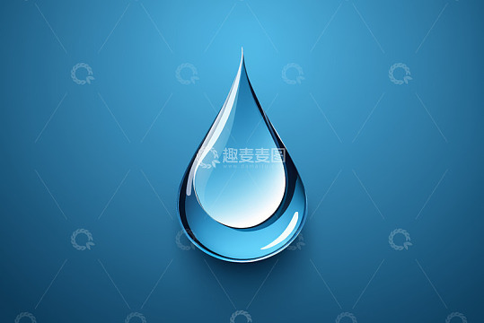 蓝色背景上的水滴素材
