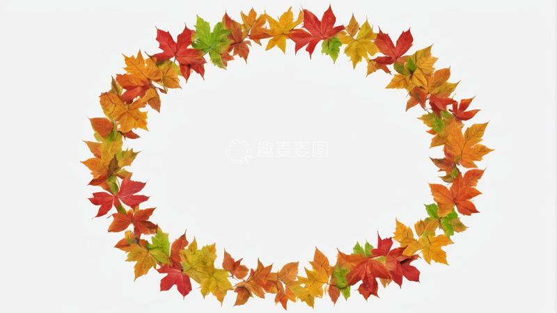 高清大图下载【趣麦麦图】秋季枫叶环形装饰素材