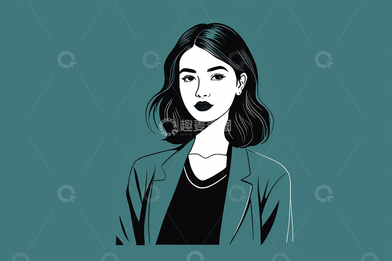 高清大图下载【趣麦麦图】穿着西装的女性人物肖像