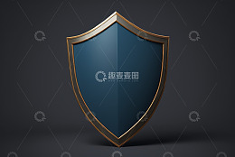 金属质感蓝色盾牌