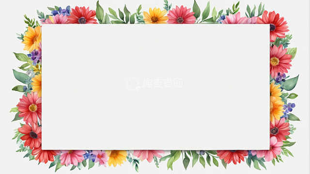 花卉装饰空白框架设计素材
