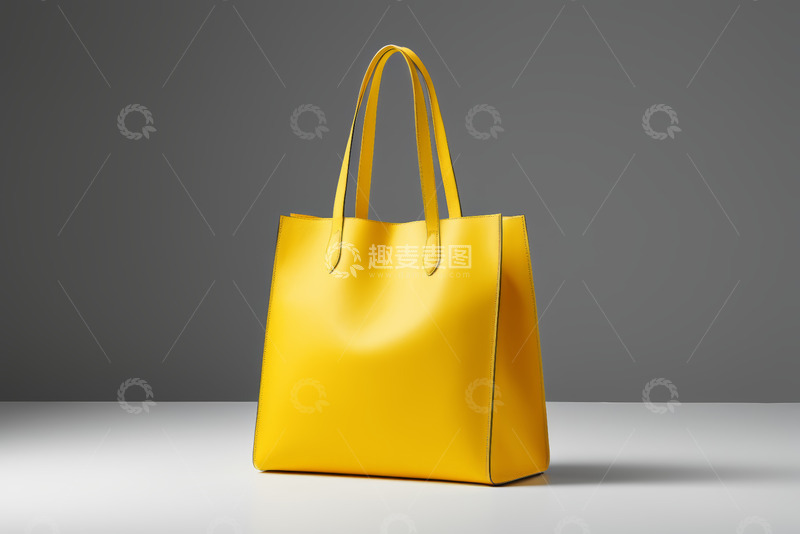 高清大图下载【趣麦麦图】黄色手提包产品展示