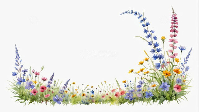 水彩风格花卉装饰素材